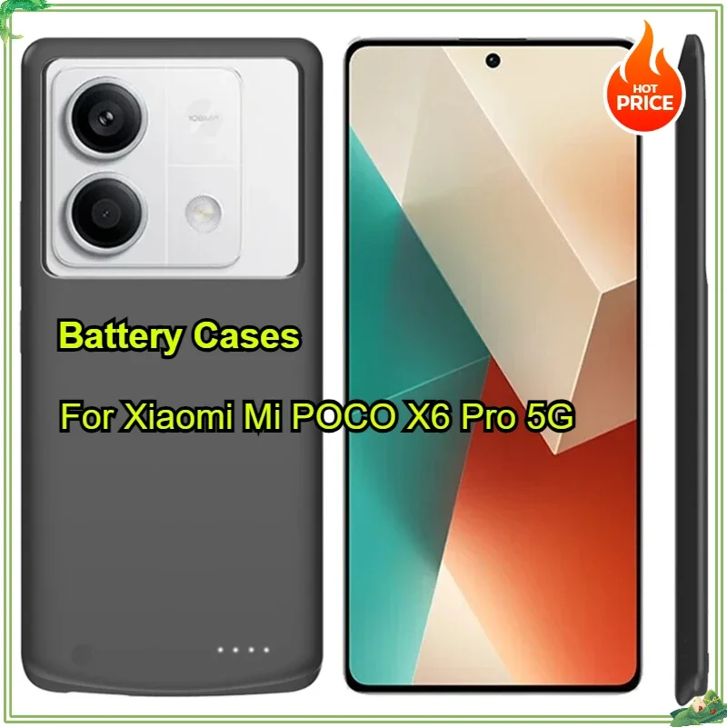 

10000mAh Battery Cases for Xiaomi Mi POCO X6 Pro 5G External Portable Charger Power Bank Cover for Redmi K70 Pro Power Case