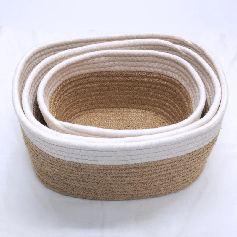 Cotton Rope Woven Square Fabric Toy Storage Basket