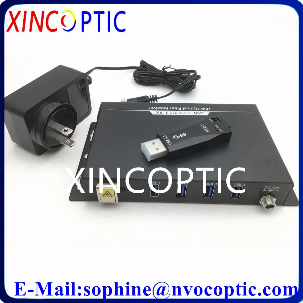 Host Side Only Supports USB3.0,Device Compatible with USB 3.0/2.0/1.0  Optic Extender Hub Over 100-300M Single Mode LC Fiber