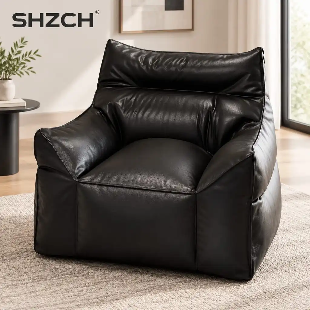 ‌Bean Bag Chair with Breathable Cover Ergonomic Floor Sofa Chair Portable Reading Chair Indoor Lounger with Removable Cover