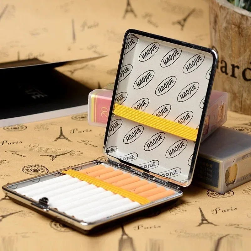 New Fashion Double Layer Pipe Creative Personality Cigaret Case Metal Cigarette Box Gifts Cigarette Holder Color Random