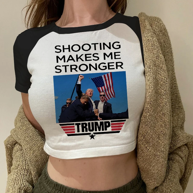 Trump Was Right about Everything Donald Trump Supporter Print T-Shirt Fashion O-Neck Short Sleeve Casual Women Crop Top T Shirt