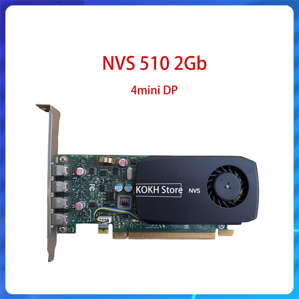 NVS510 2G Graphics Card PCI-E 4 mini DP NVS510 2GB for 4-screen Split 4mini DP Supports 4K Multi Screen Professional