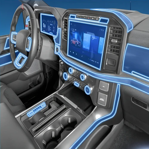 Imagen 1 del producto Para Ford Raptor F-150 2022-2025 tablero de navegación Multimedia transparente protección antiarañazos modificación de película