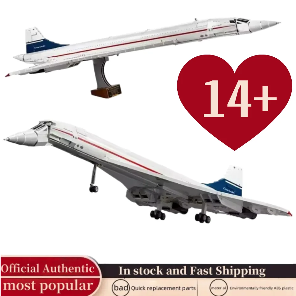 

Набор для сборки модели сверхзвукового самолета Concorde (2083 детали), высокоскоростной транспортный конструктор для детей, подарок на день рождения
