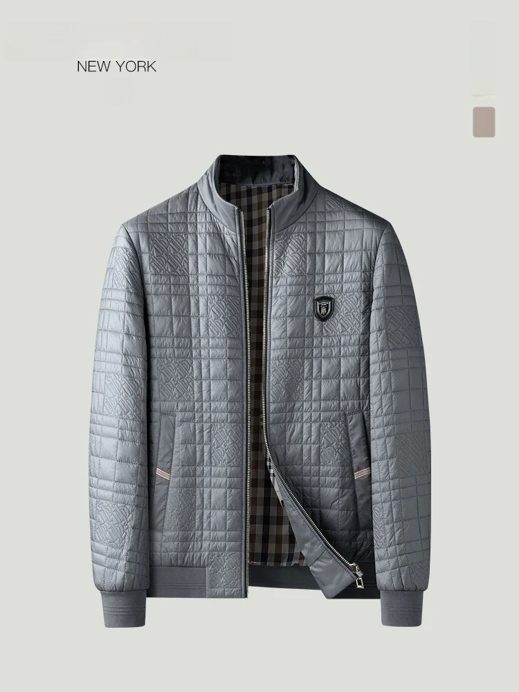 

Lightweight Cotton Jaet for Men Stand Collar Windproof Warmth Autumn Winter THOM BEAUN Traditional Chinese Sle Clothing