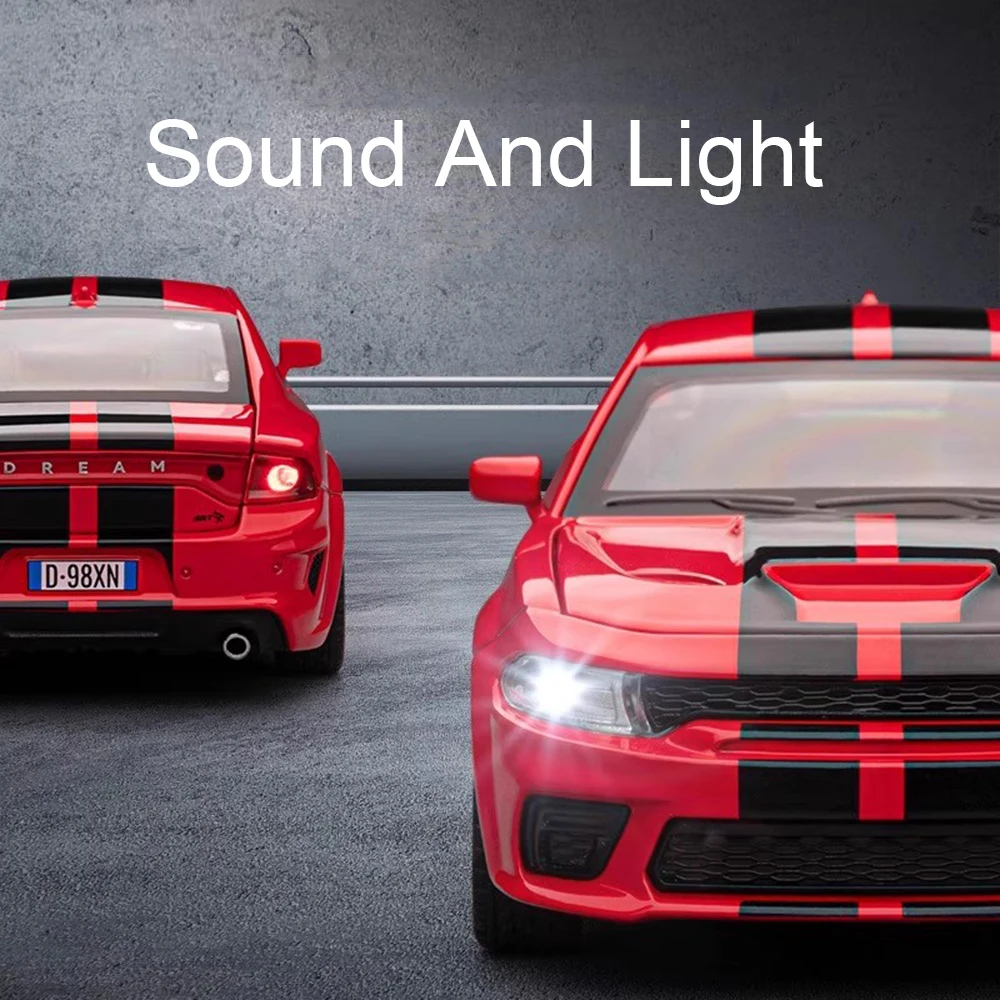 1:32 充電器ヘルキャット車のおもちゃミニチュアモデル合金ダイキャストサウンドライトドアオープンプルバック衝撃吸収男の子のためのギフト