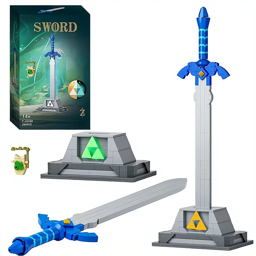 Juego de juguetes de bloques de construcción creativos Master Sword, ladrillos de construcción de escritorio, kit de construcción de ensamblaje (290 piezas)