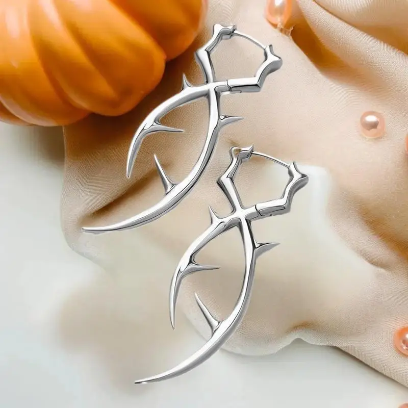 Hip Hop Y2K Inspired Dangle Earrings; Punk Gothic Thorn Design; Cool for Women & Men