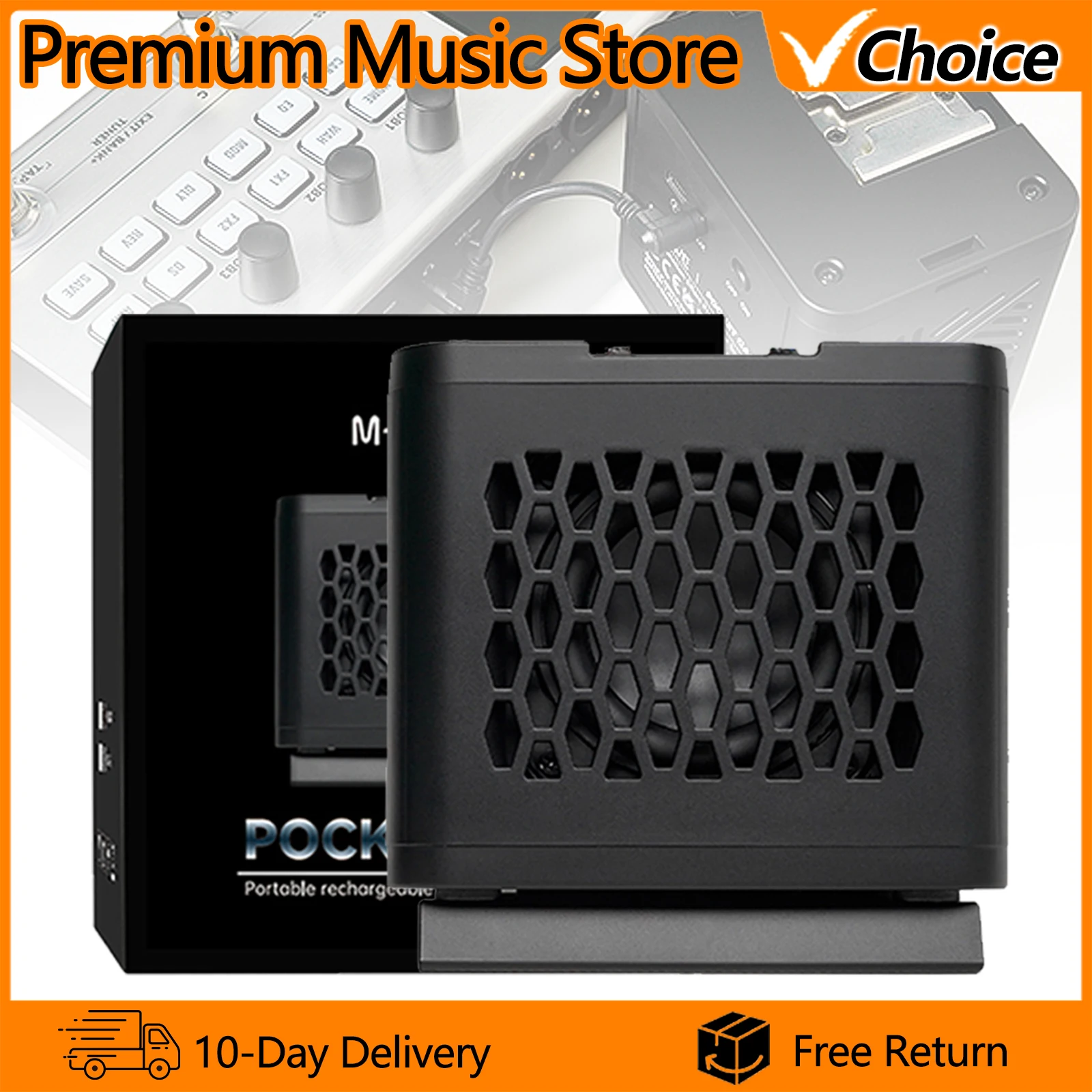 M-VAVE Pocket CAB Portable Guitar Speaker with 10W 7h Battery 75