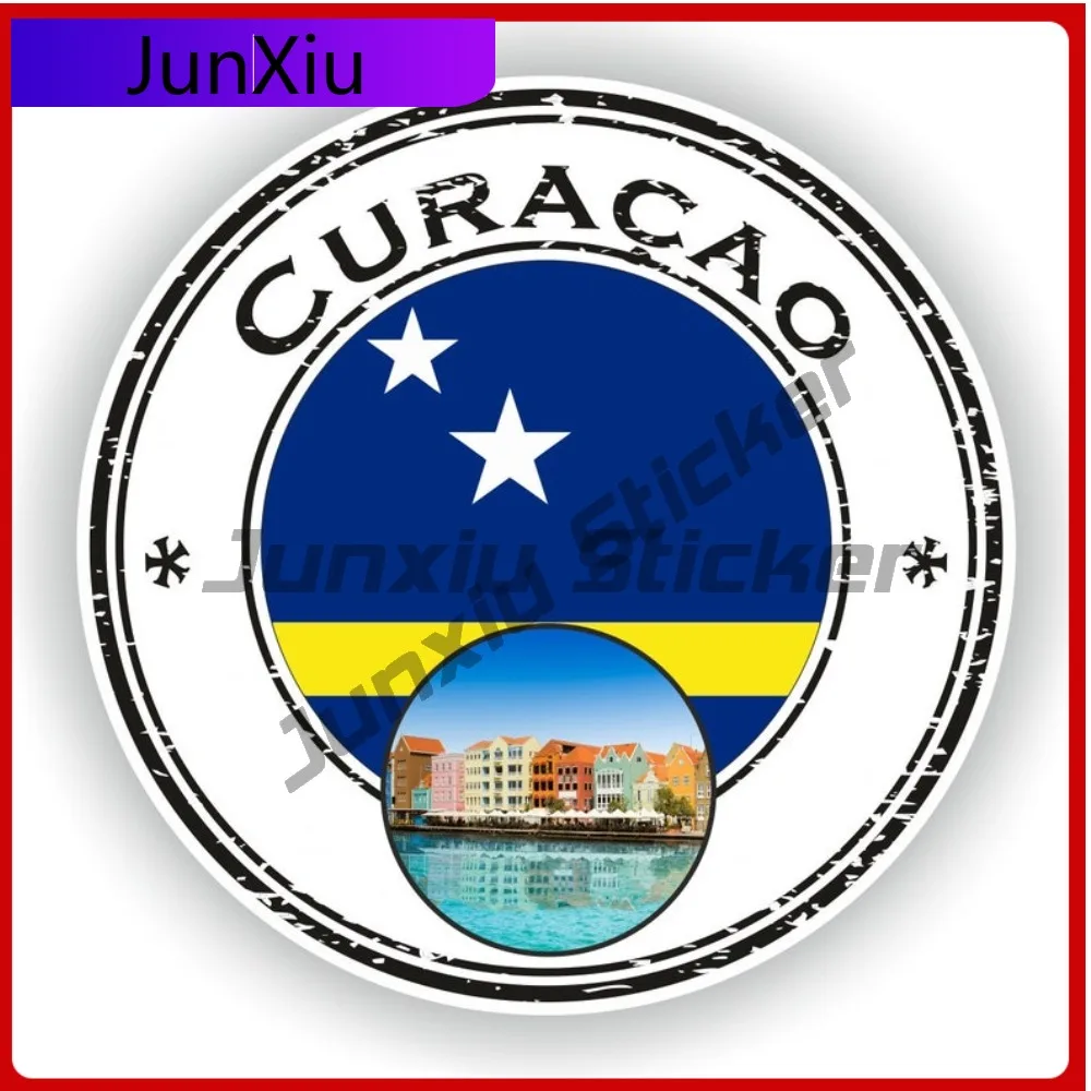 

Curacao Seal Round Flag Artistic Auto Exterior Accent Works Well On Smooth Auto Exterior Areas