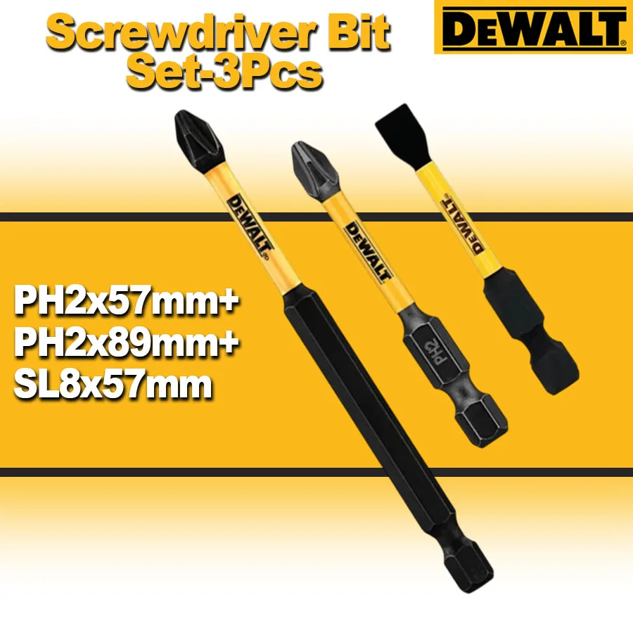 

Набор отверток DeWalt-3 шт. PH2x57 мм + PH2x89 мм + SL8x57 мм, электрическая отвертка, сверло, аксессуары для электроинструментов