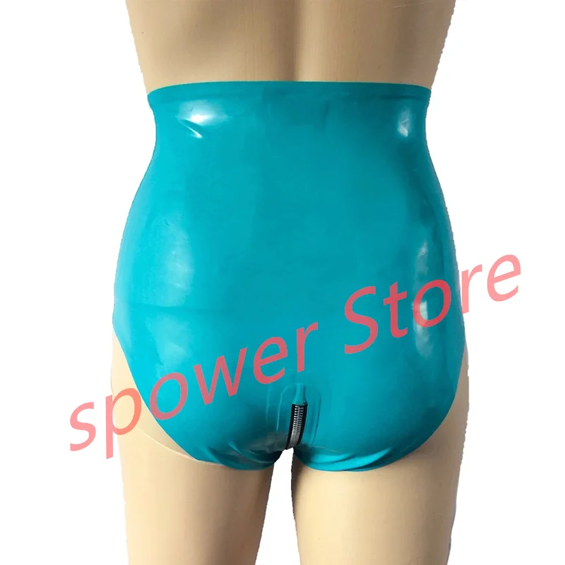 

Women Latex Briefs Transparent Color Open Hip Panties Shorts Rubber Underwear