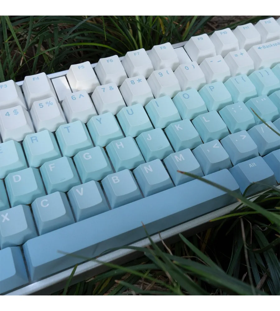 Ultramarine gradual change blue 132 keys personalized mechanical keyboard keycap ABS two-color molding custom cherry