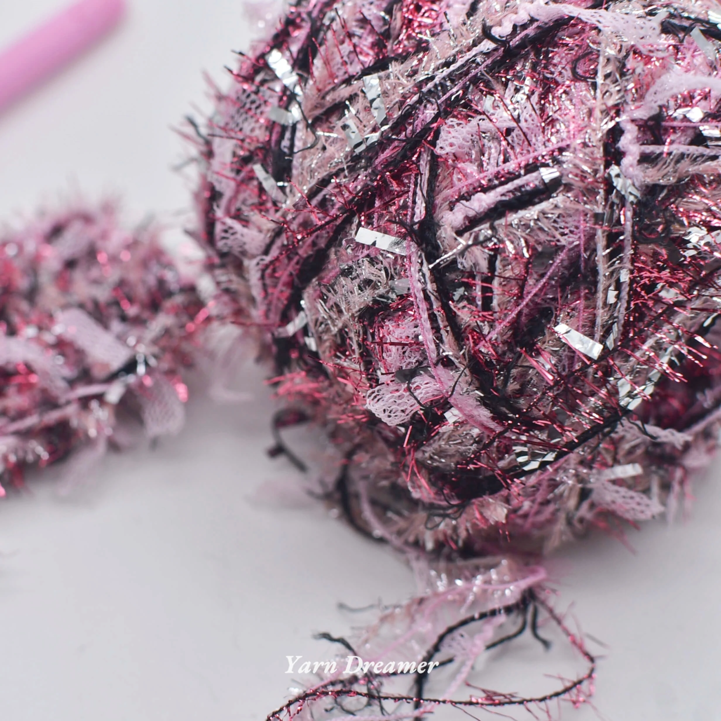 

Glitter Yarn for Crochet Purple Sequin Yarn 100g Fluffy Knitting Yarn