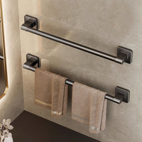 Towel Holder Space Aluminum Shower Room Towel Hanger Multifunctional Storage Organizer For Bathroom Accessories