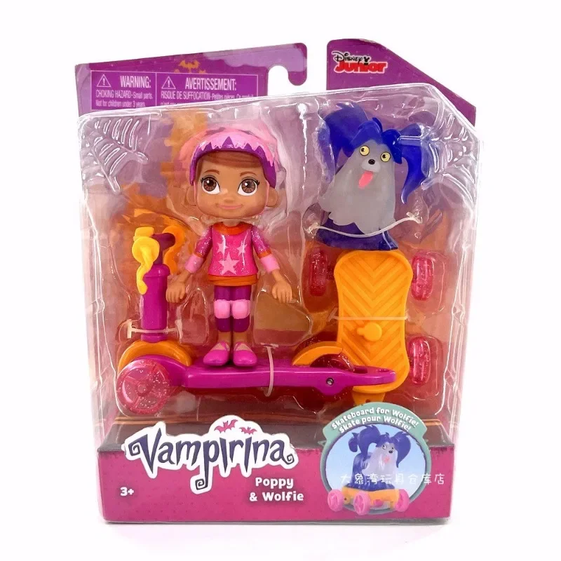 Prawdziwa figurka Disney Vampirina Gregoria makowa Wolfie Anna urocza lalka akcesoria do ozdoby modelowe hulajnogi udają zabawkę