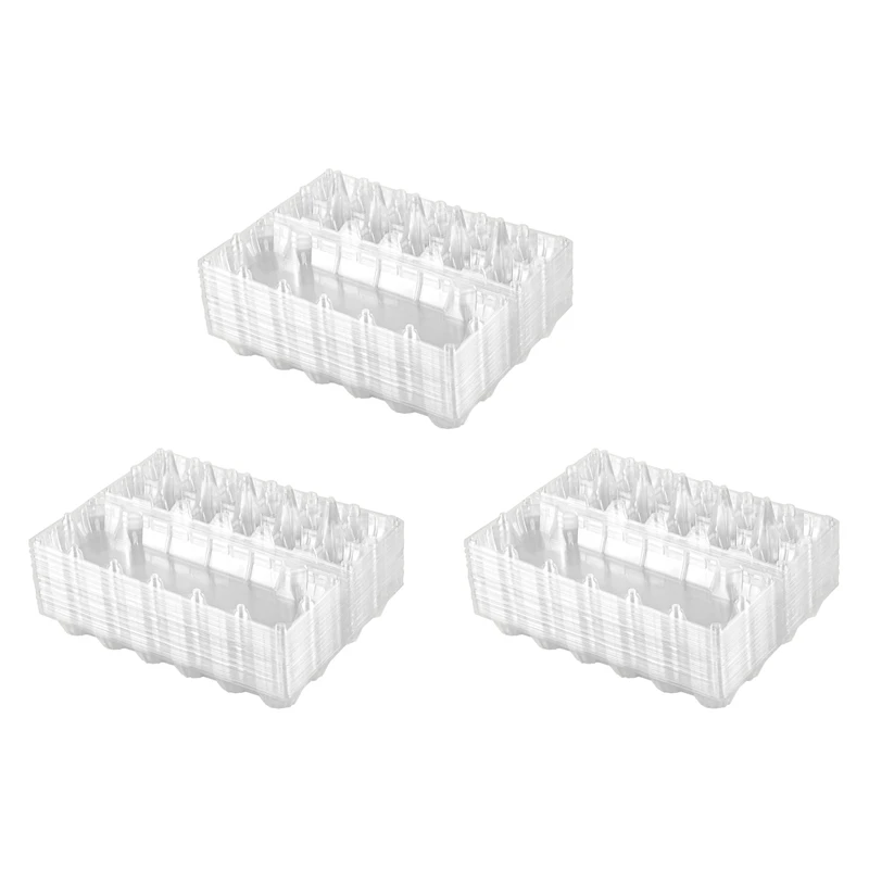 

72Pcs Plastic Egg Cartons Bulk Clear Chicken Egg Tray Holder For Family Pasture Chicken Farm Business Market- 12 Grids