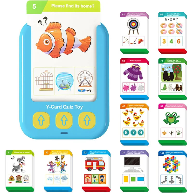 Interactive Flash Cards for Early Learning Spanish Russian Arabic Language Switch Logical Thinking Autism Sensory Toy for Kids