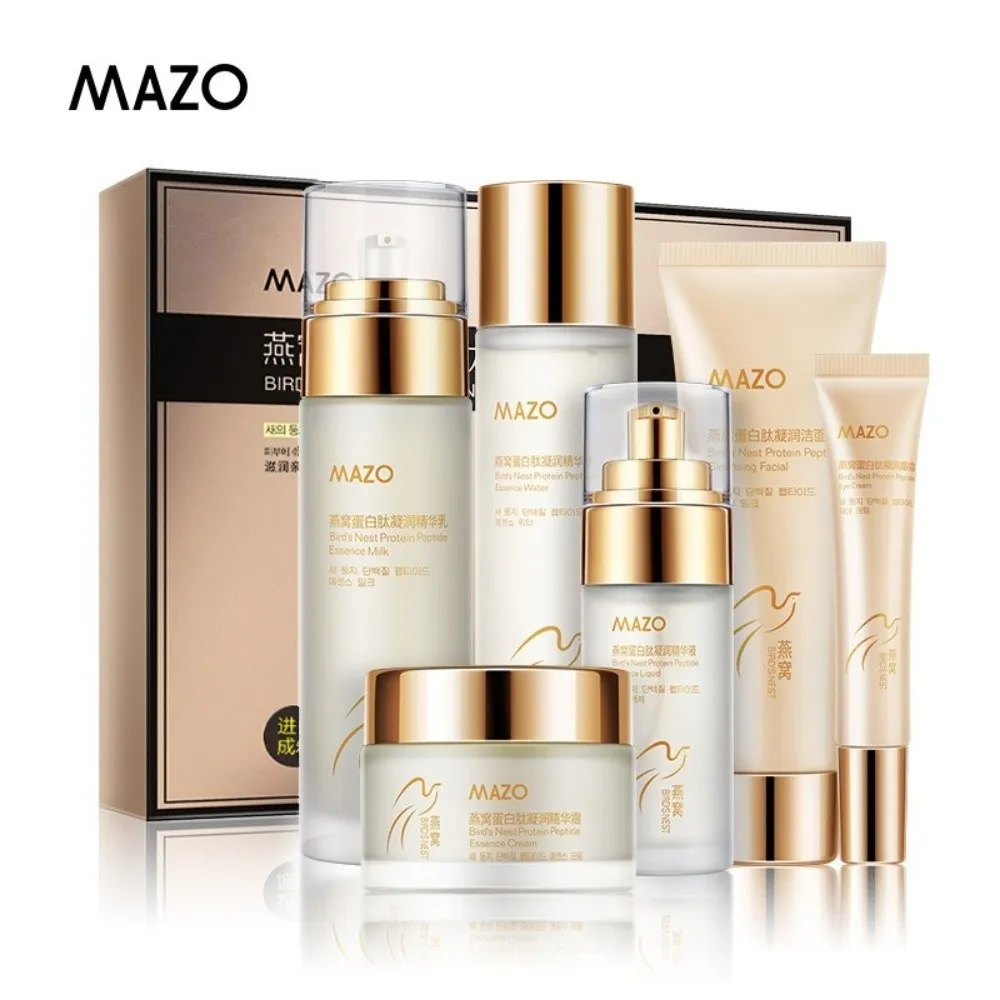 Peptide Moisturizing MAZO Skin Care Set Bird's Nest Collagen Hydrating Toner Hydrating Facial Care Kit Eye Cream Facial Lotion
