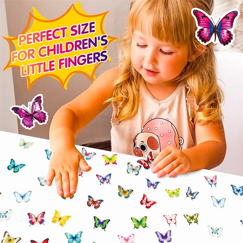 10/30/50PCS Cute Colorful Butterfly PVC Sticker Aesthetic Decoration Scrapbooking Sketchbook Korean Stationery School Supplies