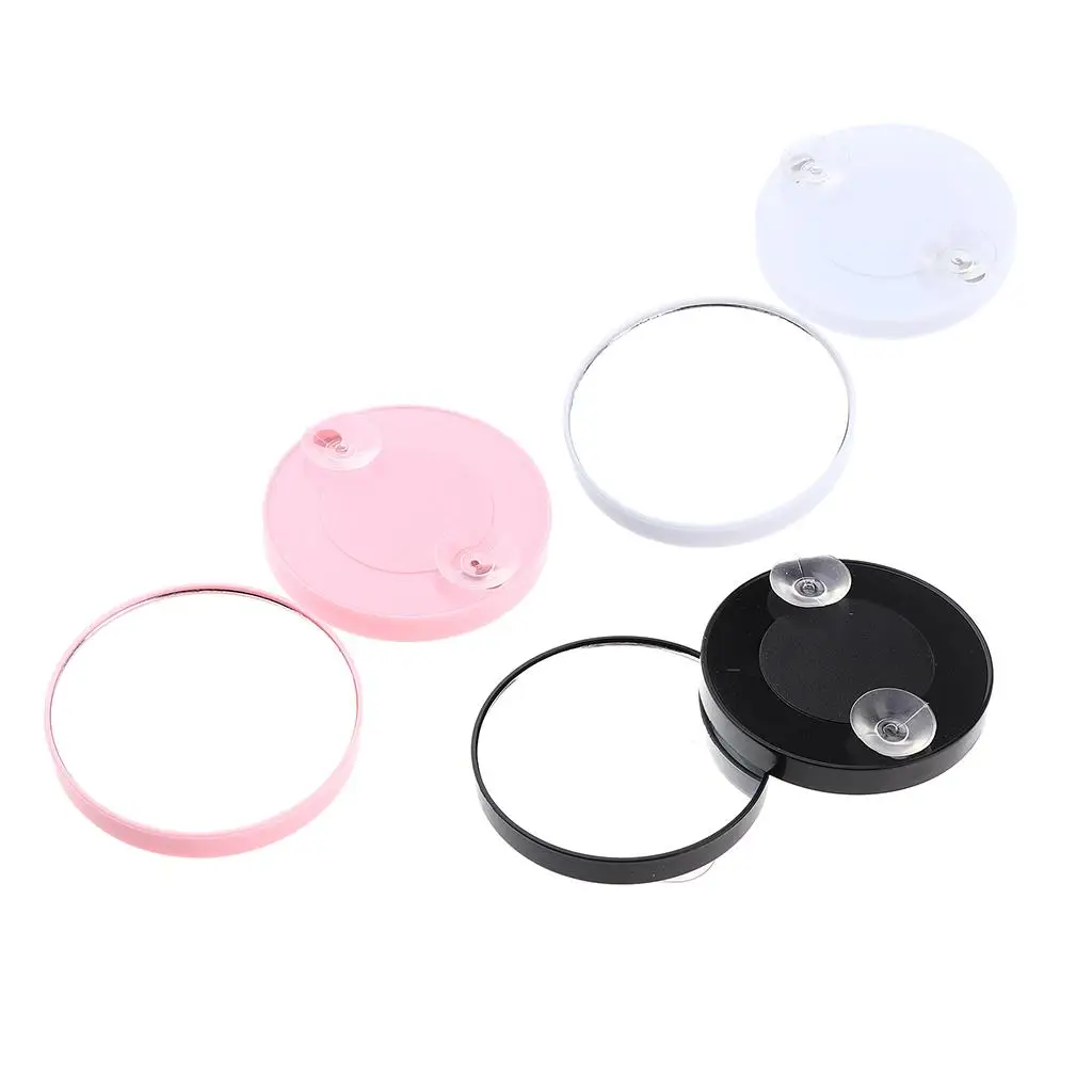 2pcs espelho de ampliação 5X com 2 ventosas para aplicação de maquiagem/sobrancelha