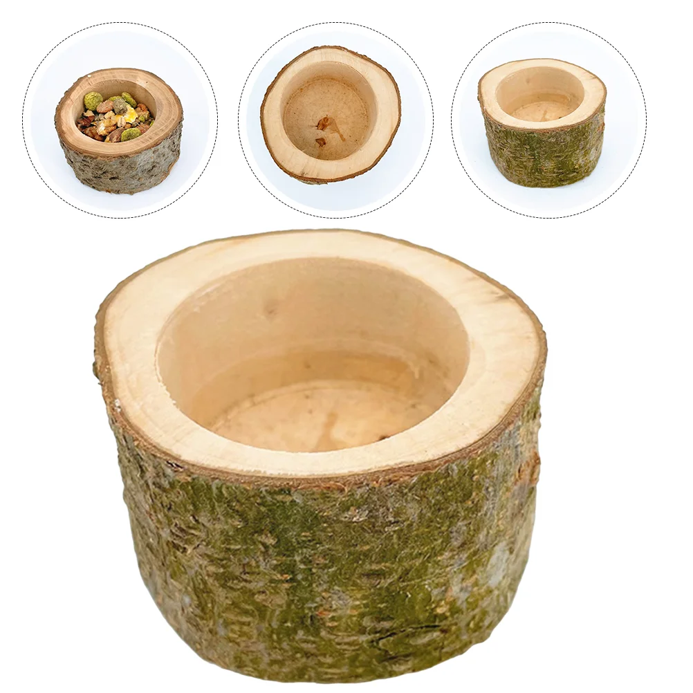 

Feeding Bowl Pet Wooden Hamster Toys Chinchilla Accessory Fruit Tree Small Food Dish