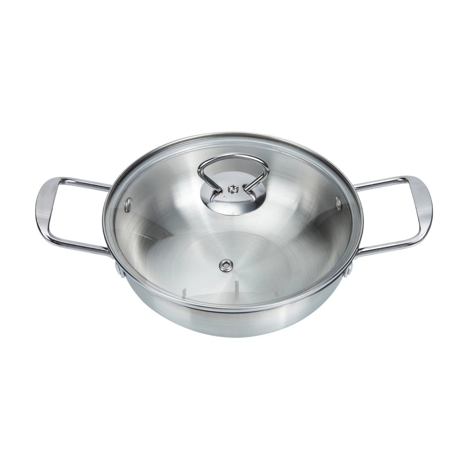 

Stainless Steel Double Handle Noodle Cooking Mini Ramen Soup Pot Thickened Alcohol Pan Household Hot Pot Kitchen Stockpot For