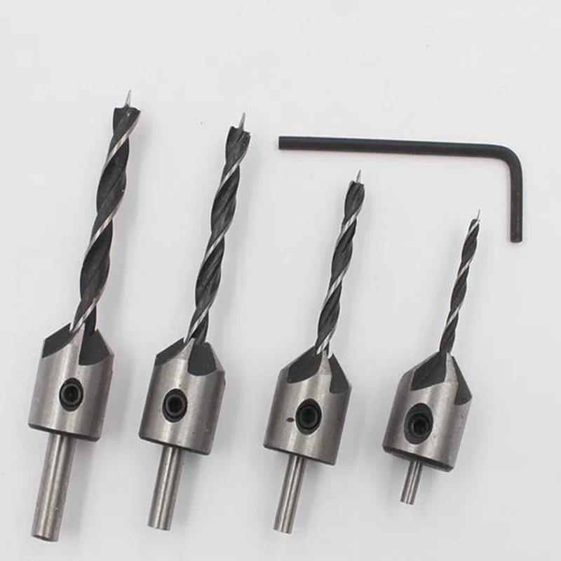 8pcs/set Big Discount! Countersink Drill Bit Drill Press Set Reamer High Speed Steel Chamfer Reamer Woodworking Power Tools