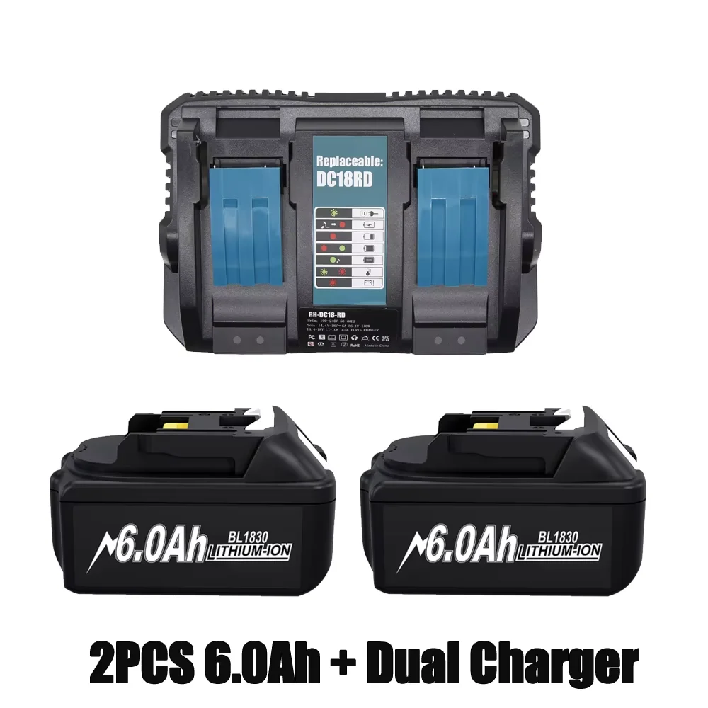 6A Voor Makita BL1830 Batterij 18V Gereedschap Vervanging Voor Makita BL1830 BL1860 BL1890 Compatibel Voor Makita 18V batterij Oplader