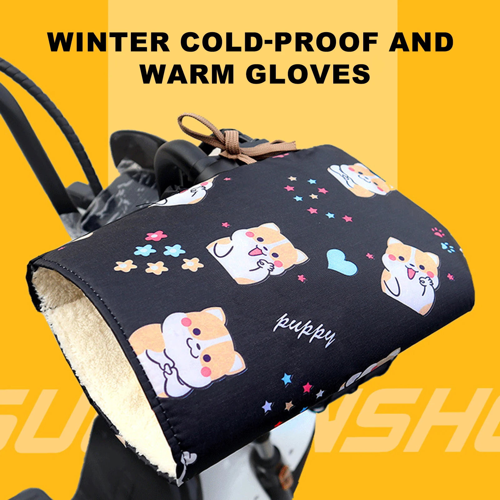 Waterproof Motorcycle Handlebar Gloves Winter Outdoor Cycling Windproof Warm Gloves For Motorbike Scooter Bicycle MTB Road Bike