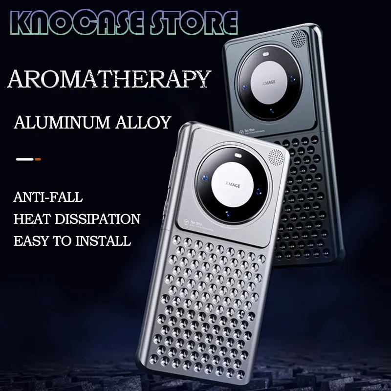 

For HUAWEI MATE50 PRO MATE60 MATE60 PRO Phone Case Aluminum Breathable Protective Phone Case with Aromatherapy Chips Suitable