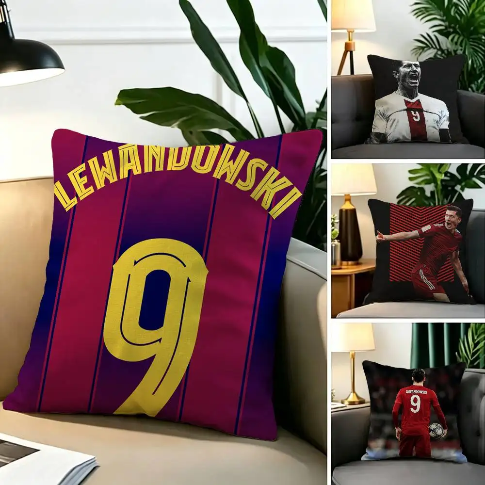 Football R-Robert Lewandowski  Pillow Case Square Double-Sided Sofa Cushion Cover Bedroom Bedside Pillow
