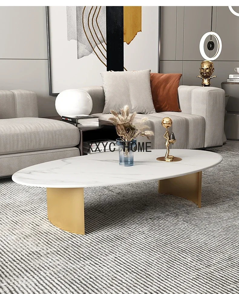 Tavolino ovale Tavolino da caffè creativo nordico semplice moderno unico in pietra