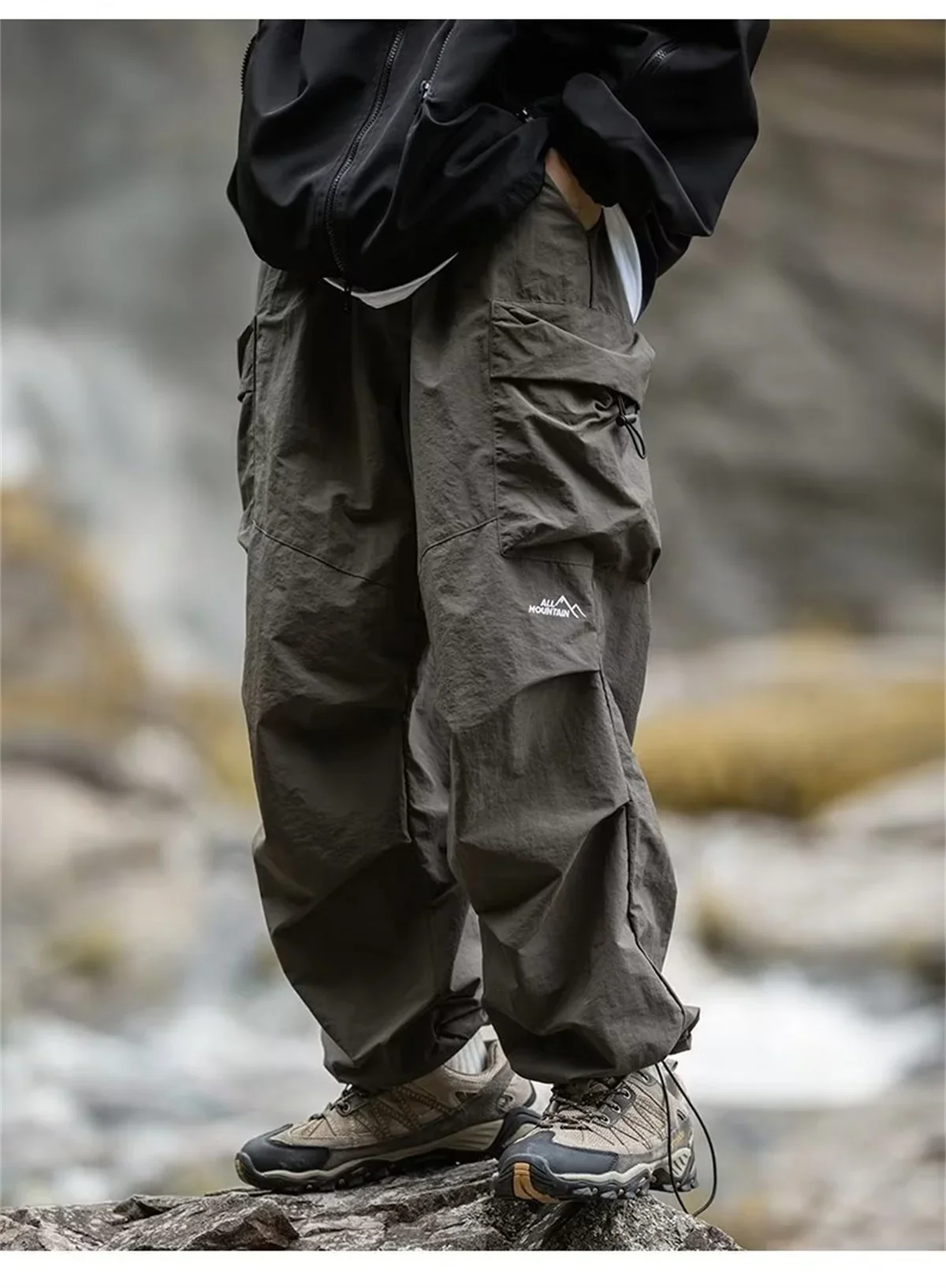 Lockere Herren-Cargohose Herbst Winter Mode Marke Lässige Gerade Lange Hose Bergsteigen Sport Forstwirtschaft Arbeitskleidung – Detail 7