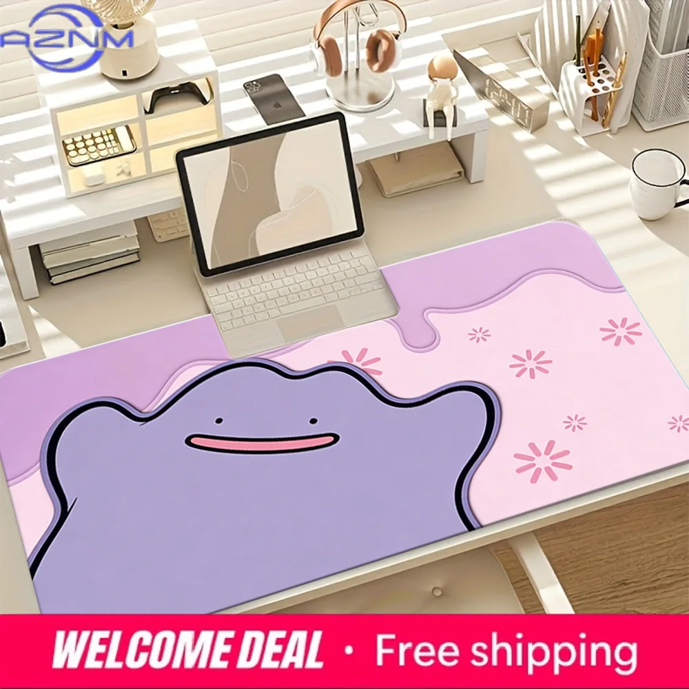 Cheerful Running Pikachu TCG Playmat Light Blue Background Non-Slip Washable Large Gaming Mouse Pad for Geeks