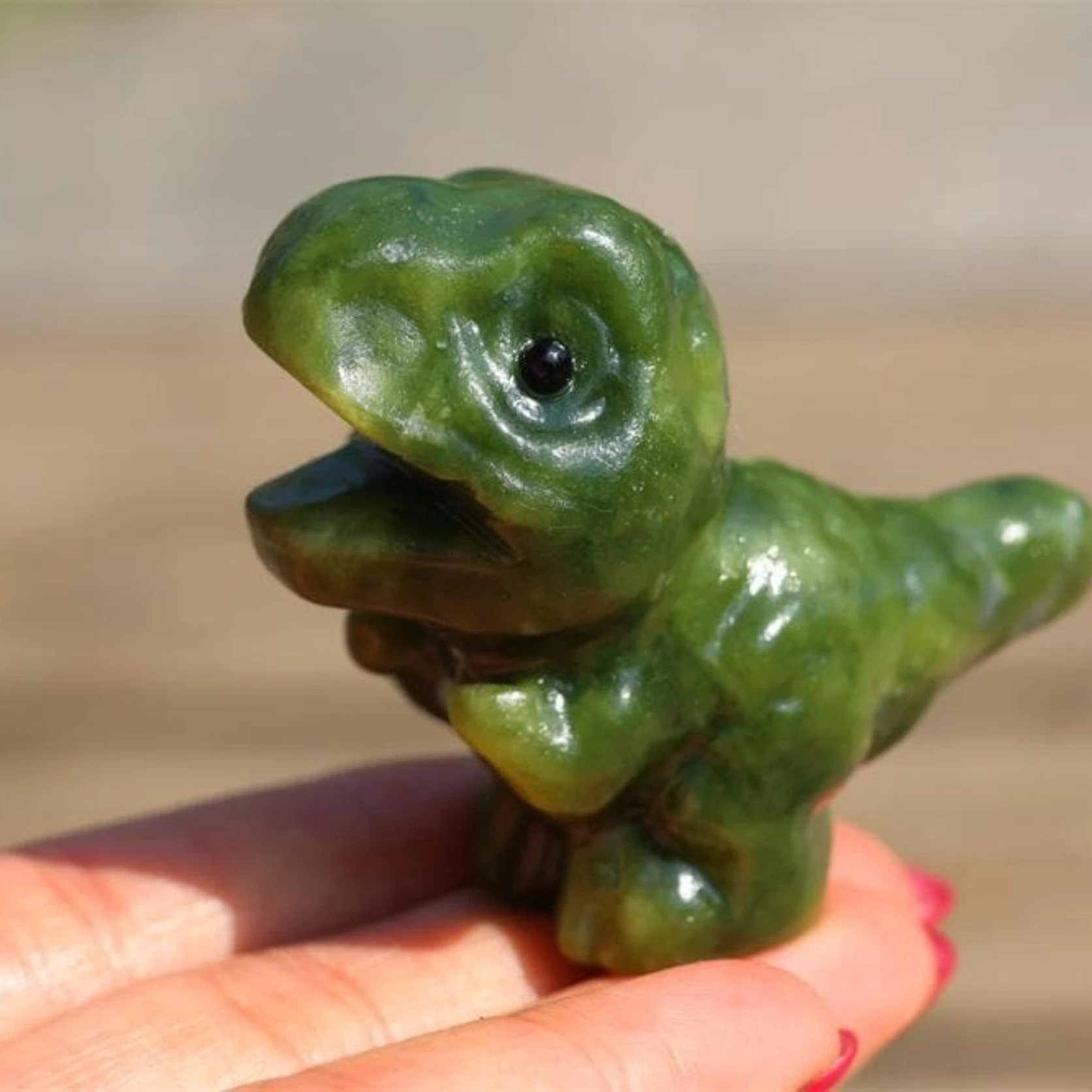 1pc  Mixed Crystal Carved Dinosaur Figurine, Hand Carved tyrannosaurus Crystal Statue, Healing Crystal Home Decor,