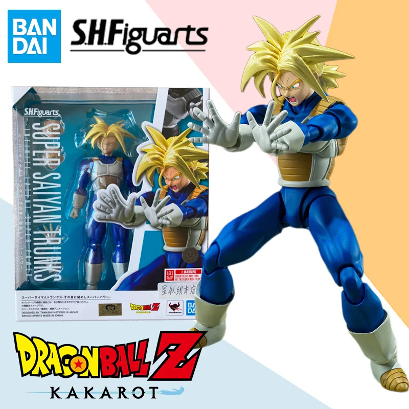 

Original Bandai SHF Dragon Ball Z Mobile Suit SUPER SAIYAN Trunks Hidden Superpower Anime Action Figure Finished Model Toy Gift