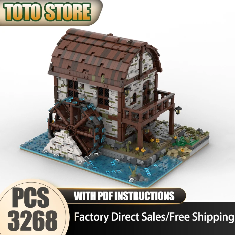 

Модель замка Moc, строительные блоки, средневековая модель водяной мельницы, технология, кирпич, сделай сам, сборка, строительная игрушка, праздничные подарки