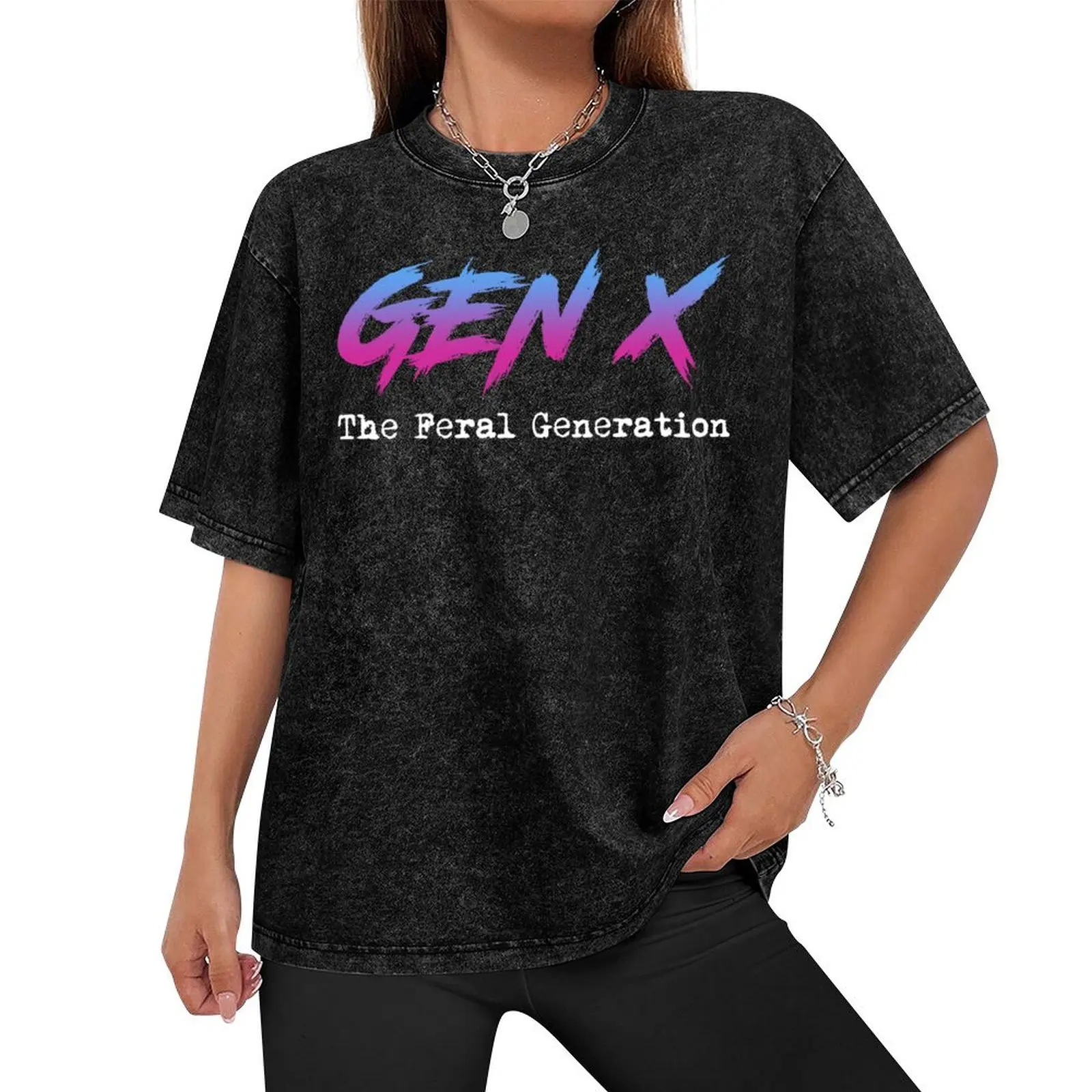 Gen X - The Feral Generation T-Shirt Luxury man oversized custom t shirt designer t shirt men