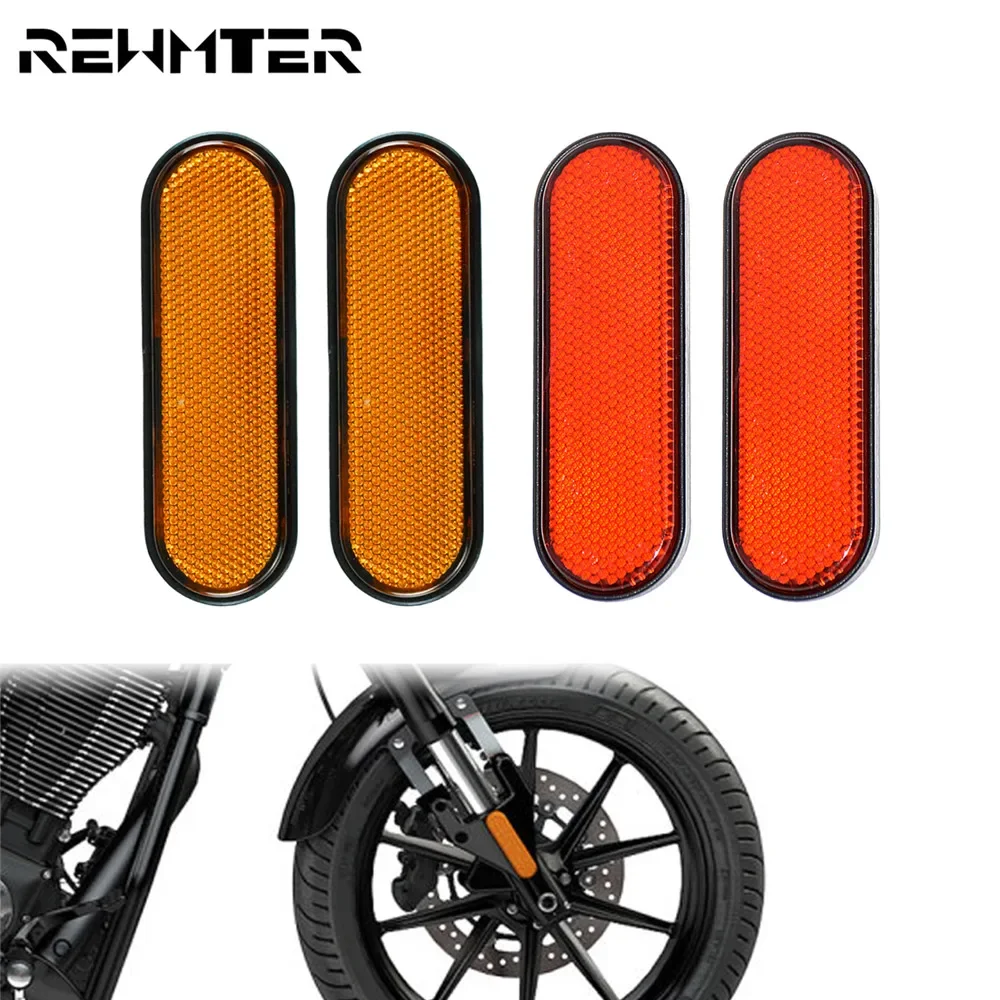 

2xMotorcycle Red/Yellow Reflector Safety Warning Front Fork Leg Reflectors Cover Stickers Plastic For Victory Models