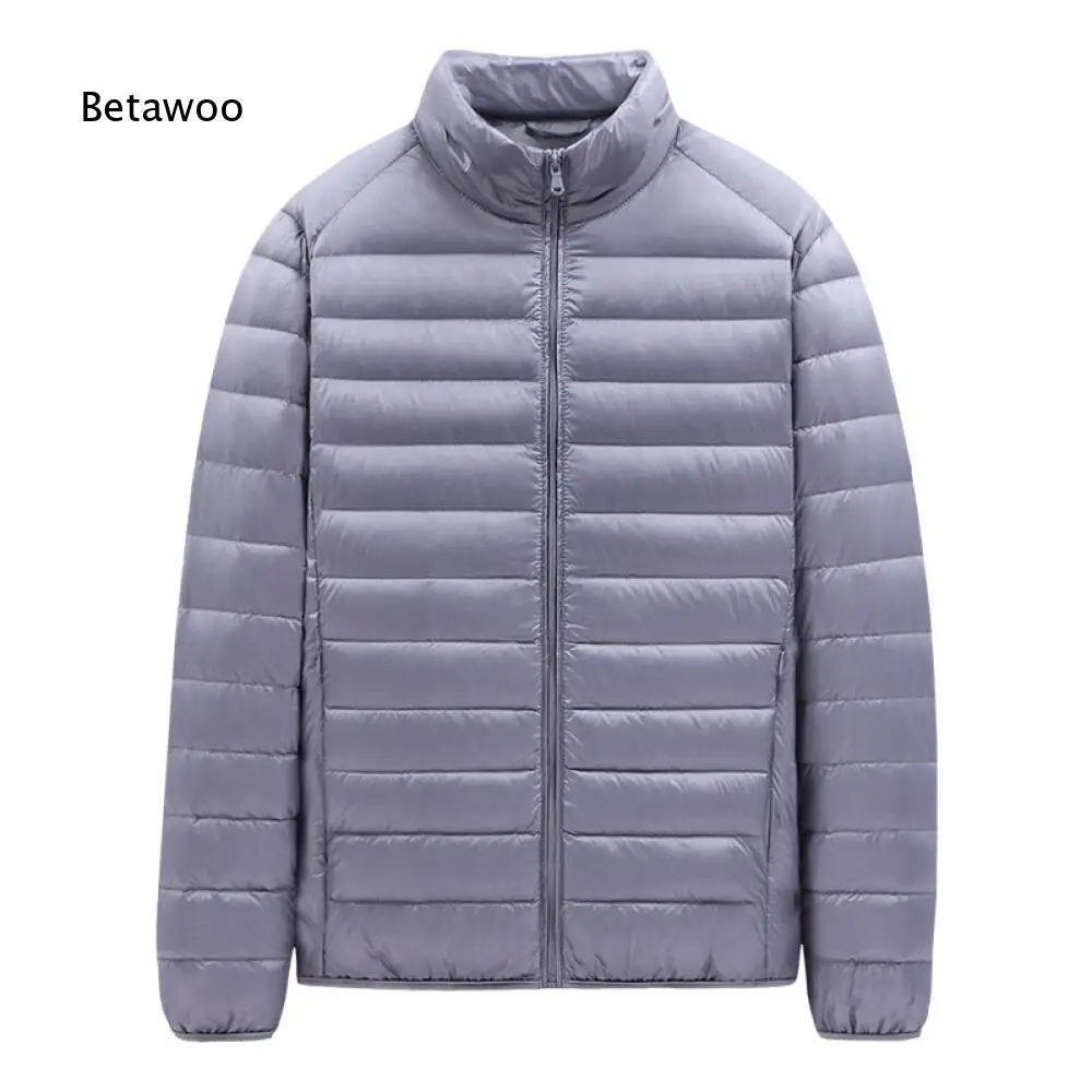 Winter Casual Light Padded Outerwear For Men Stand Collar Full Zip Portable Packable Design For Travel And Daily Wearing