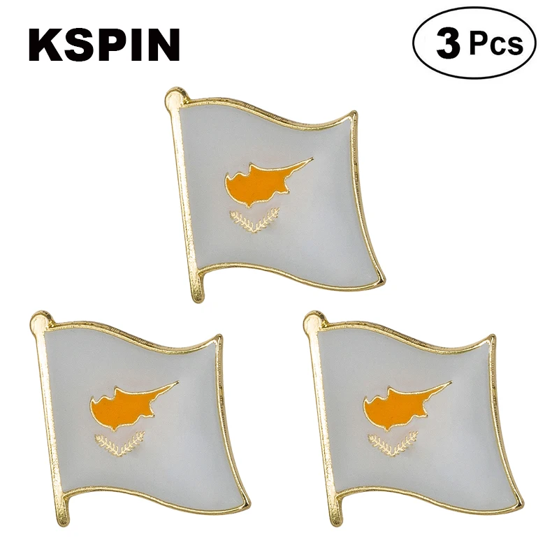 3pcs a lot Cyprus Flag Lapel Pins Badges Brooches