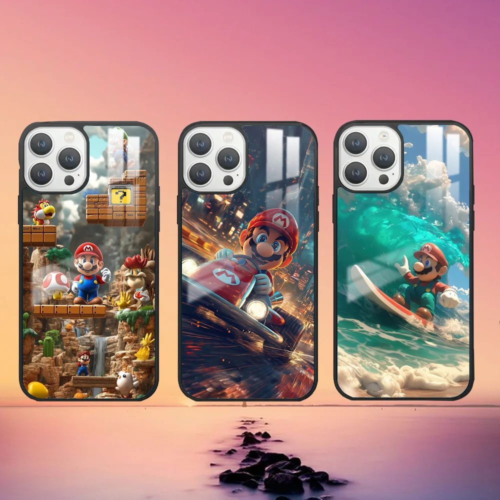 Super M-MarioS Bros Game  Phone Case For iPhone 16 15 14 13 12 11 Pro Max Plus Mini Fashion High Quality mirror phone case