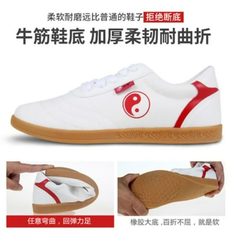 Chaussures professionnelles d'arts martiaux pour hommes et femmes, baskets Kungfu résistantes, noir et rouge, couples, Wushu, unisexe