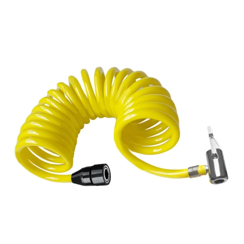 Tire Inflation Hose 9.8ft/16ft Extension Tube Universal Tire Air Compressor Hose Flexible Recoil Air Inflator Connector