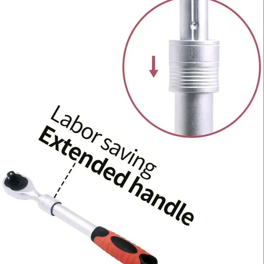 3/8 inch Drive Gear Wrench 72 Teeth Ratchet Handle Spanner Reversible Bidirectional Telescopic Toughbuilt Socket Wrench Tools