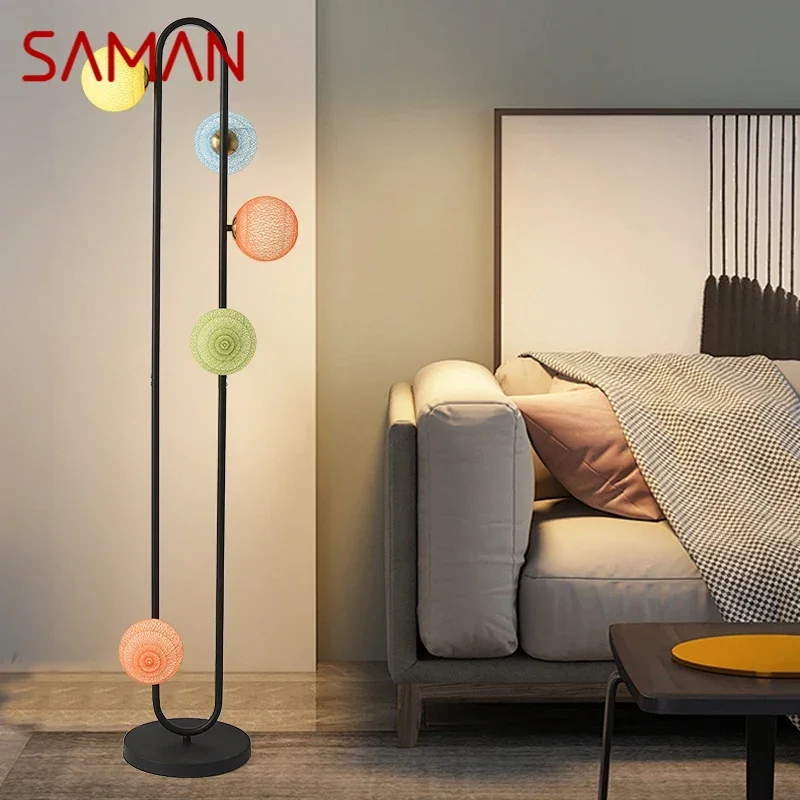 SAMAN Contemporary Floor Lamp Luxury Creativity Living Room Bedroom Children's room Study Villa Hotel Decoration Standing Light