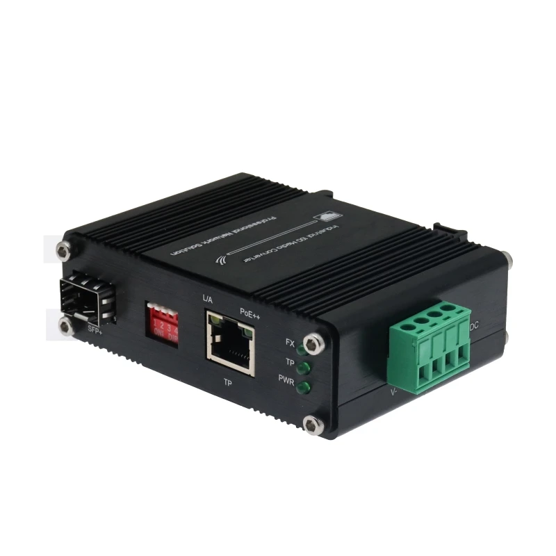 

Retail Mini Industrial 10G/5G/2.5G/1G/100M 802.3at/bt to 10GBASE-X SFP+ Media Converter PoE 30W/60W/90W Fiber Optic Equipment
