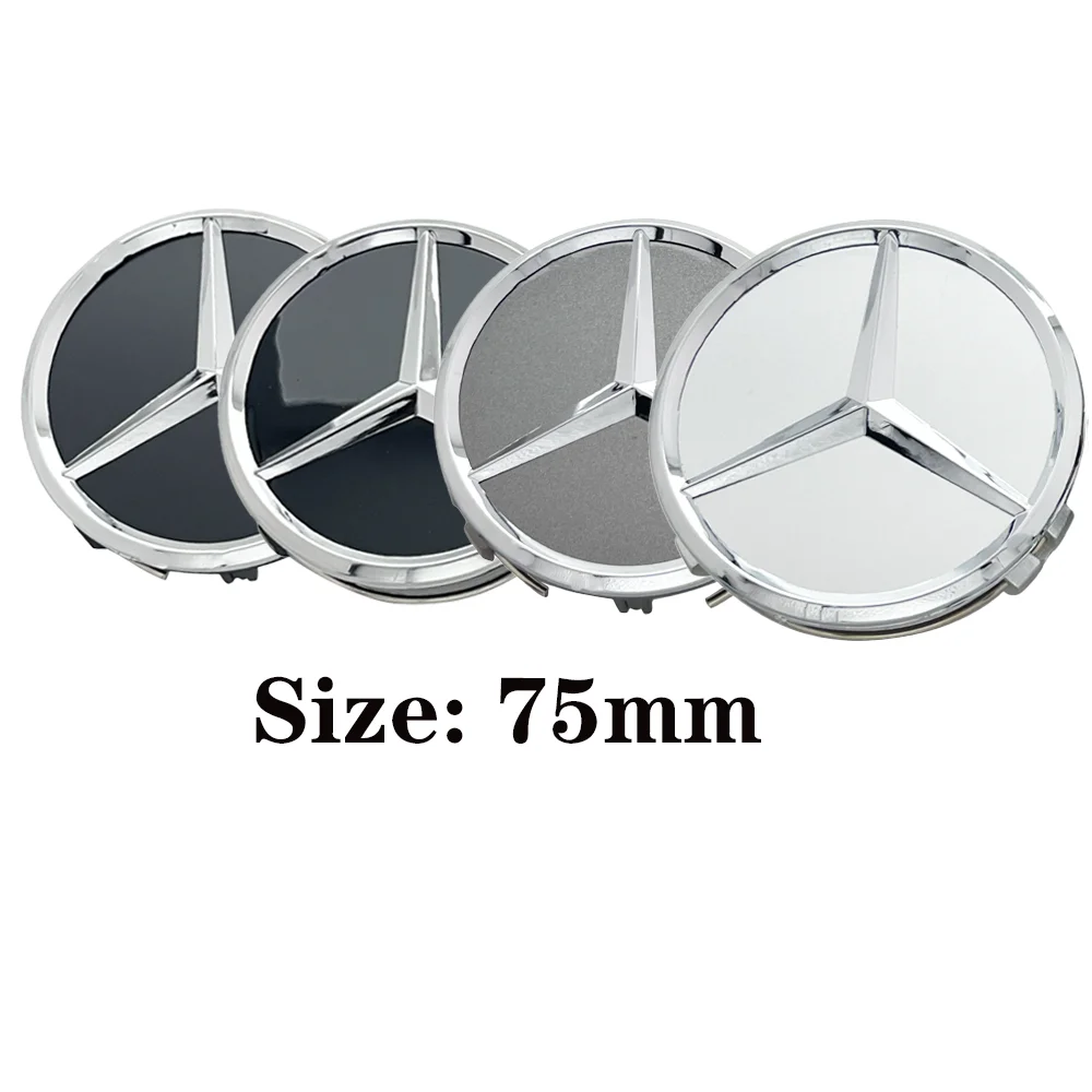 4pcs 75mm Car Wheel Center Caps Rims Hub Caps For Mercedes Benz W204 205 A B C E S CLA CLK ML GLK GLA GLB GLC CLAS Accessories